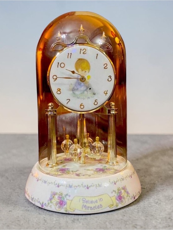 Precious Moments Other - Vintage Precious Moments I Believe in Miracles Porcelain Glass Dome Clock